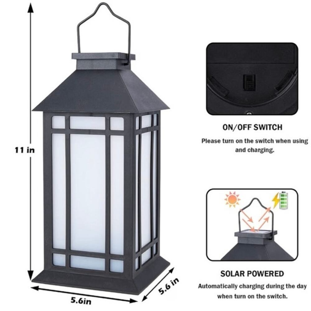 Afirst 2 Pack Solar Lantern Party Decor-Plastic Copper Color - Picture 7 of 8